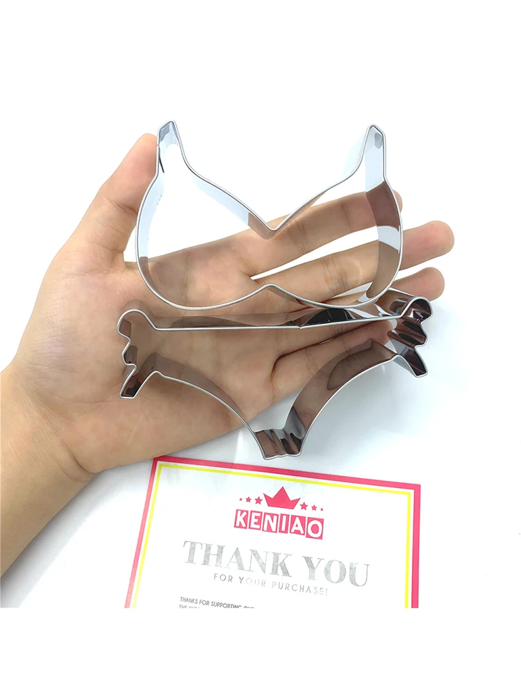 KENIAO Summer Beach Hawaii Bikini Cookie Cutter Set-2 Pieces-Biscuit Fondant Bread Pastry Sandwich Molds Stainless Steel