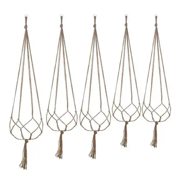 

Plant Hanger Set of 5 Hanging Planter Flower Pot Plant Holder with Key Ring for Indoor Outdoor Decorations, 2 Pieces 105 cm and