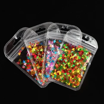 

Christmas Nail Art Decorations Maple Leaves Holographic Glitter Sequins Chameleon Flakes Fall Leaf Stickers For Nail Design 2020