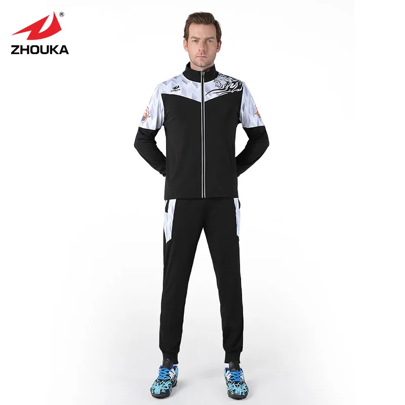 

Tracksuit Men Running Jogging Jacket Training Sweatshirt Long Reflective Zipper Football Uniform Soccer Jerseys Men Sports Suit