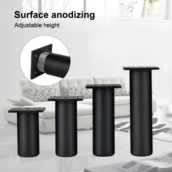 

4pcs Home Cabinet Sofa Bed Support Anti Slip Aluminum Alloy Adjustable Height Hardware Living Room With Screws Furniture Leg