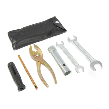 

6pcs Handheld Outdoor For Motorcycle Practical Wrench Iron Universal Fit Home Mechanic Riding Portable Vise Repair Tool Kit