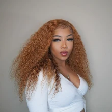 Marrón y rubia resaltar peluca mongol Afro rizado Pelo Rizado peluca pelucas de cabello humano para las mujeres 180 de densidad T parte de encaje peluca 13x6 6x1Remy