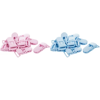

20 Pcs Baby Kids T-Shape Plastic Pacifier Clips Soother Dummy Style Badge Holder, 10 Pcs Pink & 10 Pcs Light Blue