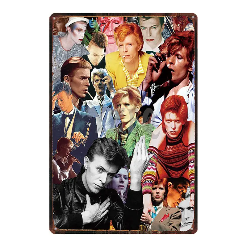 Bowie Star Оловянная табличка металлическая винтажная настенная для музыкального бара магазин домашний декор для отеля куадро Наклейка на стену 30X20 см DU-3419B - Цвет: DU-3440