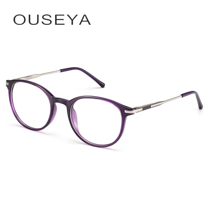 TR90 Women Round Glasses Clear Glass Transparent Optical No Degree Ladies Grade Retro Eyeglasses Frame #CD0590 | Аксессуары для