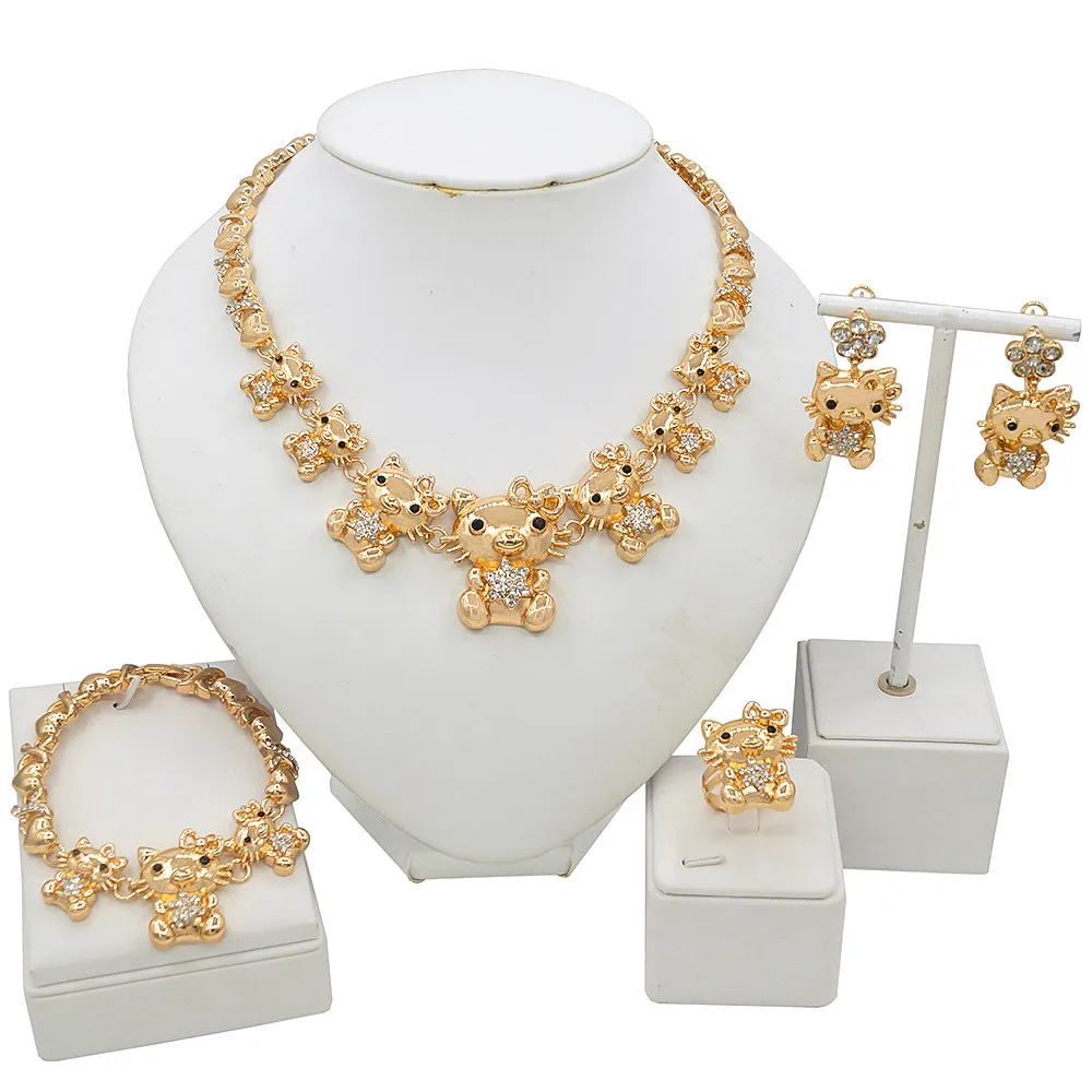 Cat Xoxo Jewelry set Ladies gold-Plated 