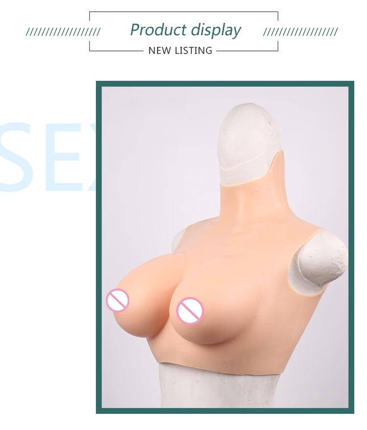 Eyung Breast Form Silicone Fake Breast Boobs Tit Realistic Silicone Breast Plate Chest for Crossdresser Sissy Transvestite Cosplay (6)