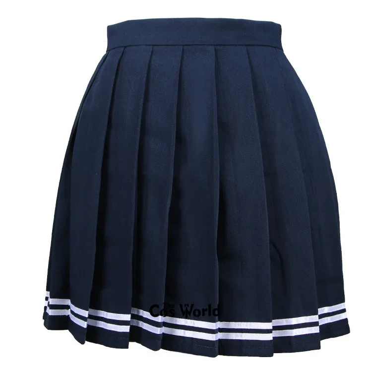 XS-3XL 17 одноцветное Цвета девушки девушка Высокая талия плиссированные юбки женские платья для JK школьная Униформа студентов ткани - Color: Navy blue white