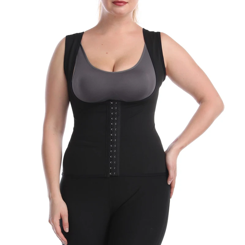 Women Sauna Vest Sweat Tank Top Sauna Suit Waist Trainer Workout Slimming Shirt Tights Hot Heat Body Shaper Double Compression leonisa shapewear