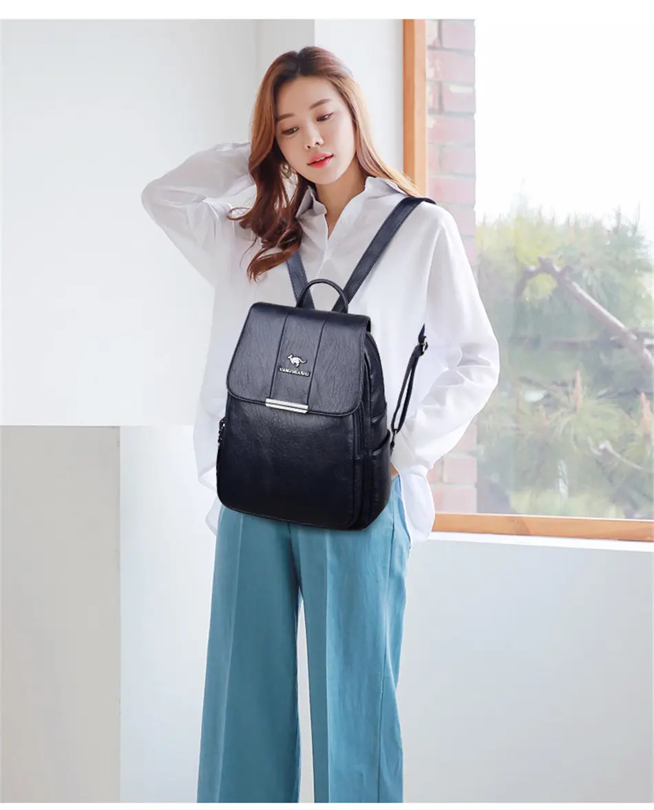 Женский кожаный рюкзак mochila mujer, Женский дорожный рюкзак, сумка на плечо, школьные рюкзаки для девочек-подростков, элегантный дизайн