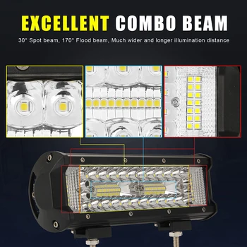 

Lamp LED Light Bar Off-Road Waterproof 10-30V DC 1pc Black 1x 6000K 9/10 Inch