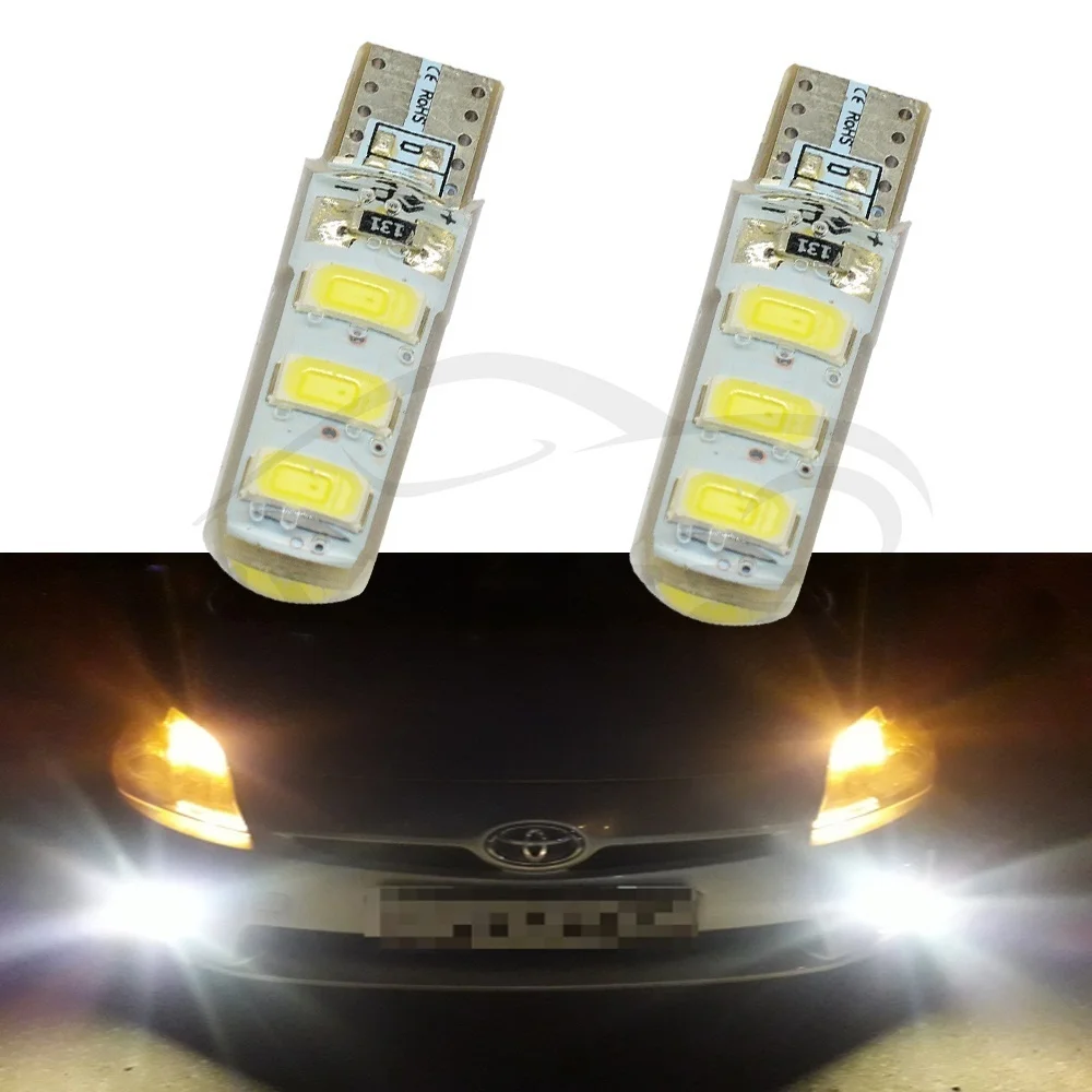 Hviero Car LED T10 510 W5W DC 12V Canbus 6SMD Silicone shell LED Tail Lights Bulb No Error Led Parking Fog light Auto Car Wedge Lamp