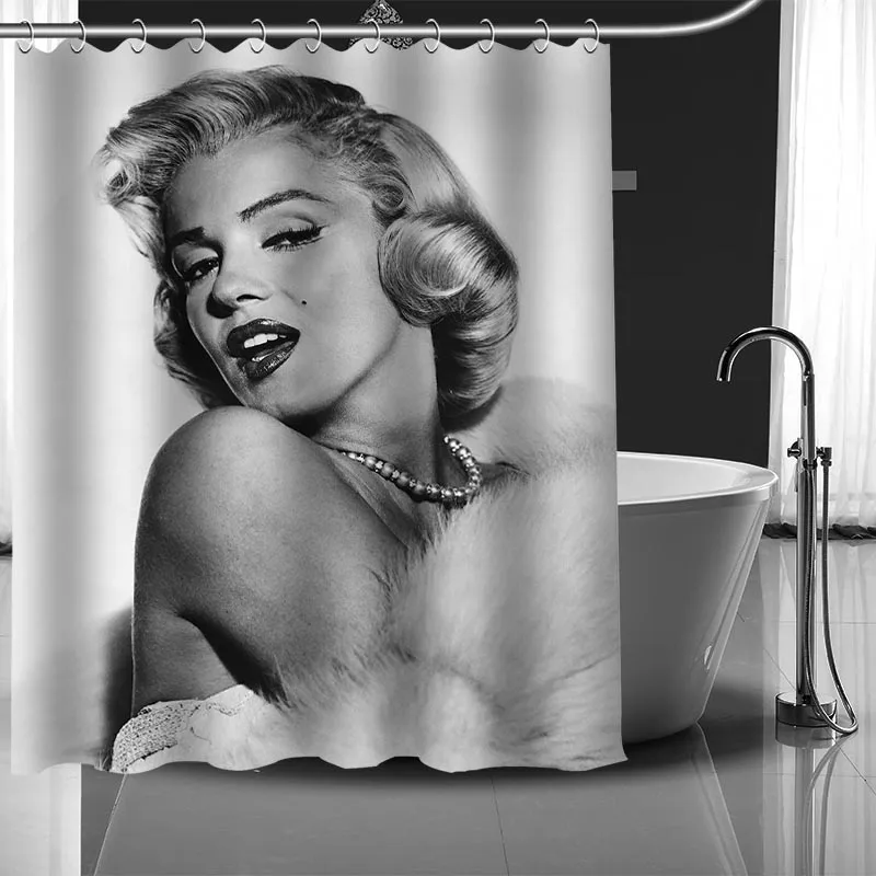 

New Custom Marilyn Monroe Shower Curtain Bath Curtain Waterproof Fabric For Bathroom MORE SIZE