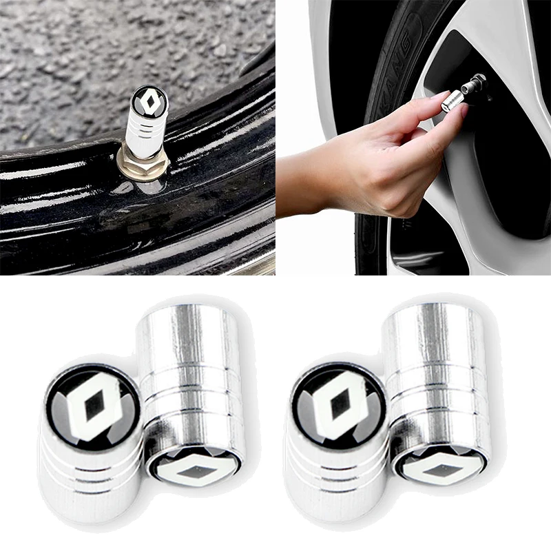 

4pcs Silver Car Tire Valve Round Core Cover for Renault Megane 2 3 Duster Logan Clio Laguna 2 Captur Car Accessories Auto Gadget