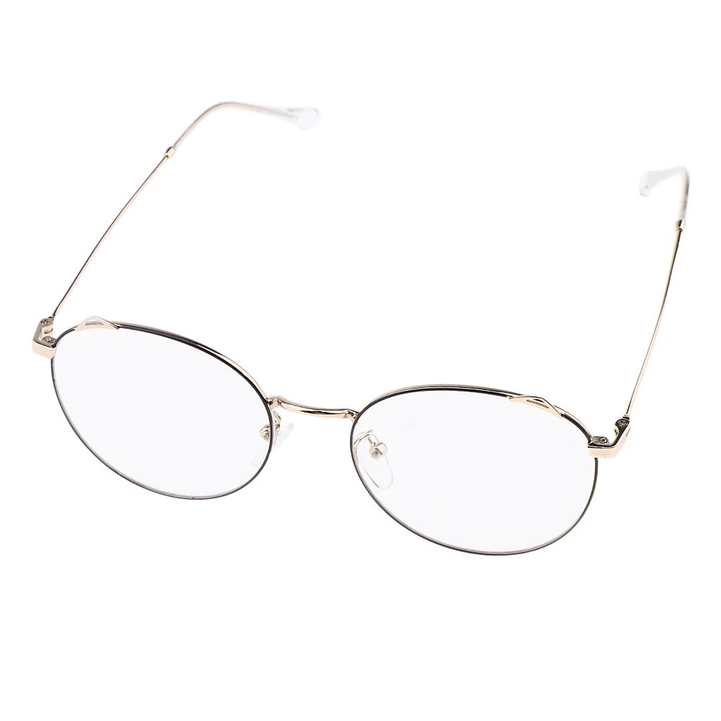 Women Metal Circle Eyeglasses Fashion Full Rim Round Thin Frame Glasses