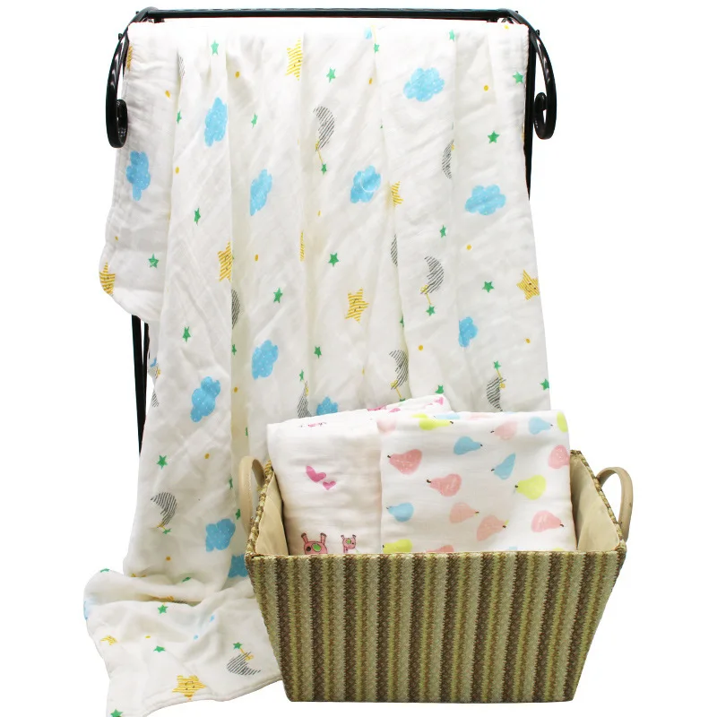 

Bamboo Fabric Six-layer Gauze Bath Towel for Children Muslin Cotton Blanket Square Infants Wrapping Blanket Baby Swaddle