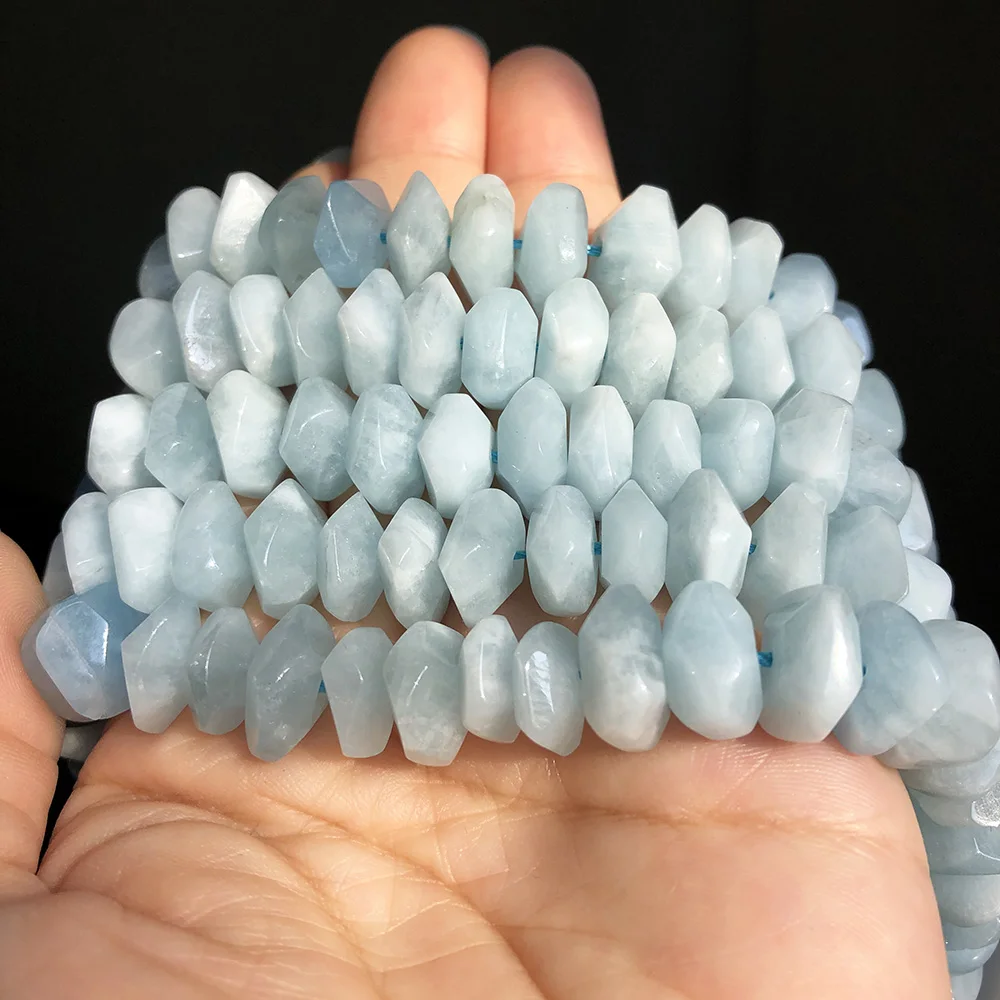 Nepravidelný modrý aquamarines kámen korále přírodní neobyčejný krájet originální volné korále pro šperků DIY vytváření náramek okouzluje 7.5''