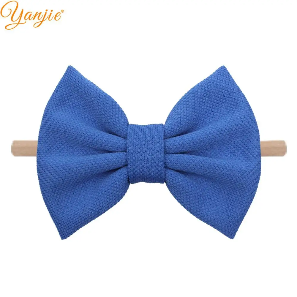 YMLNL-royal Новые 5 ''банты для волос, ободок для девочек, шикарные однотонные весенние резинки для волос для детей, аксессуары для волос для девочек, головной убор - Цвет: YMLNL-royal