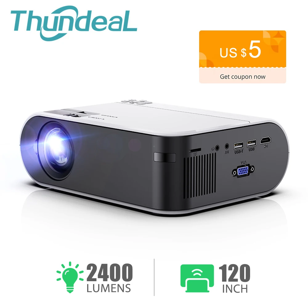 ThundeaL Мини проектор TD60 портативный домашний кинотеатр яркость 2400 люмен смартфон