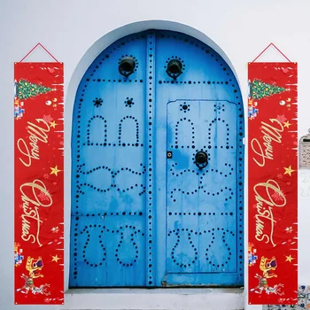 

300x50cm Santa Claus Banner Christmas Decoration Door Hanging Xmas New Year Ornament Home Holiday Decor Snowman Curtain 2021