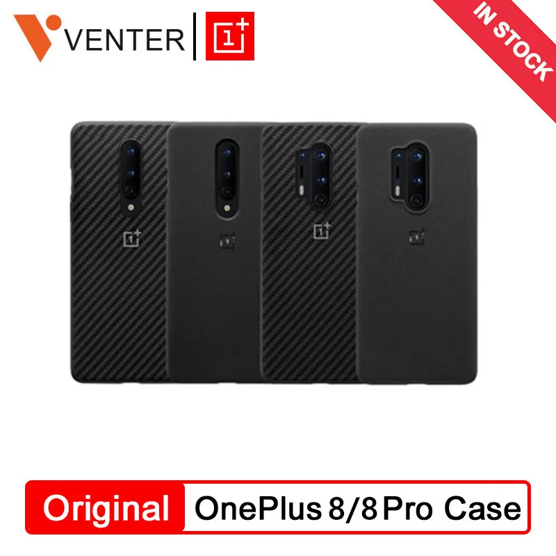 

100% Original OnePlus Bamper Case For OnePlus 8 Pro 7T Pro Standstone/Nylon/Karbon Genuine Protective Case Back Skin Cover Case