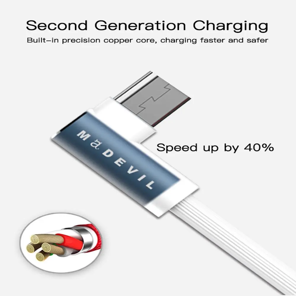 Madevil USB cbale 3.0A кабель для быстрой зарядки Micro USB для мобильного телефона Android для oppo/lenovo/oneplus/samsung 1 м