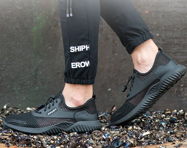 Steel Toe Safety Shoes Men Boots Lightweight Breathable Puncture Proof Light Sneaker Non-slip Industrial Construction Work Shoes