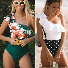 Кружевной женский сдельный купальник на одно плечо, купальник в полоску, монокини, из кусков, купальный костюм, прозрачная пляжная одежда Bain