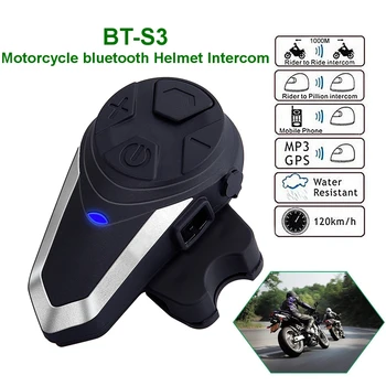 

BT-S3 1000m Motorcycle Helmet BT Intercom Waterproof FM Wireless Interphone Type C Interface Motorcycle Helmet Headset