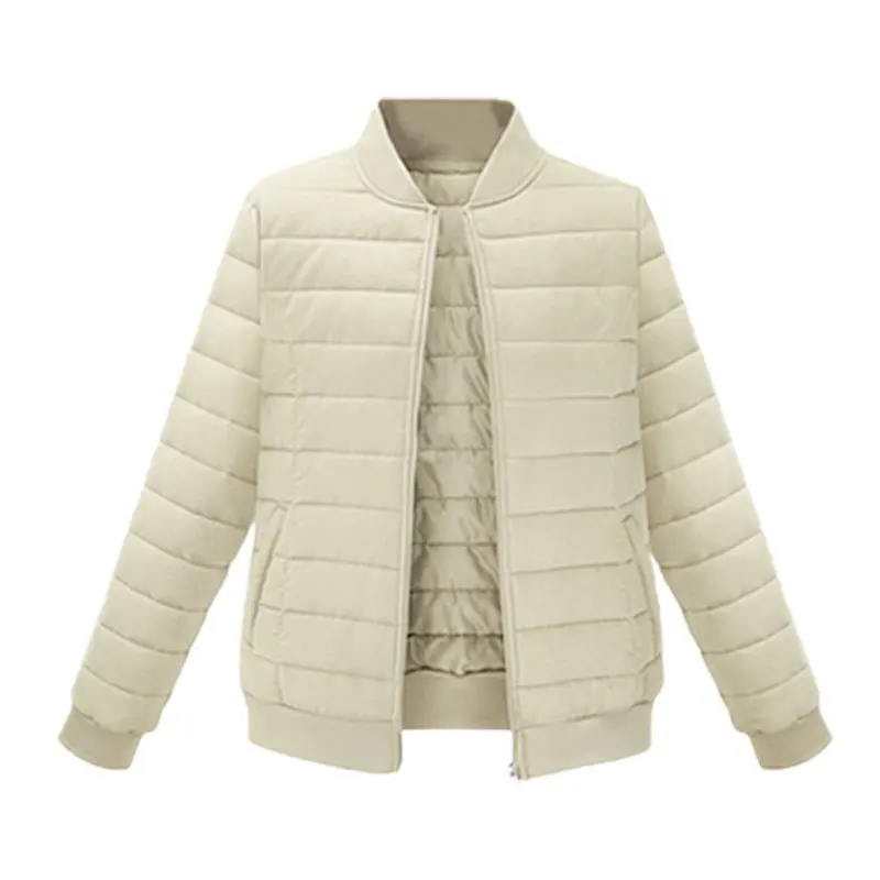 

2019 AliExpress New Style Large Size Baseball Uniform Cotton Women's College Style Short Coat Crew Neck Cotton Coat