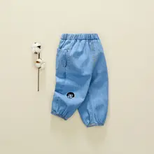 Джинсы для девочек; коллекция года; сезон осень; детские брюки в Корейском стиле; модная одежда из бутика с принтом «Щенячий патруль»