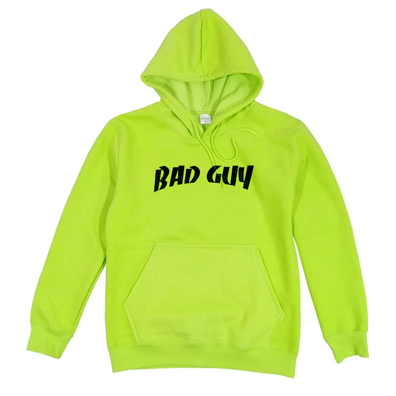 Billie Eilish Bad Guy Женская/мужская толстовка с капюшоном с буквенным принтом, длинный рукав, модные толстовки унисекс, пуловер в стиле хип-хоп, уличная одежда Sudaderas