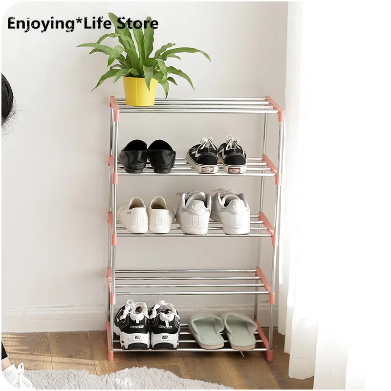 

Detachable DIY Stainless Steel Shoes Slipper Shelf Racks Holders Shelves Storage Layers Organization Home Accessories Supplies