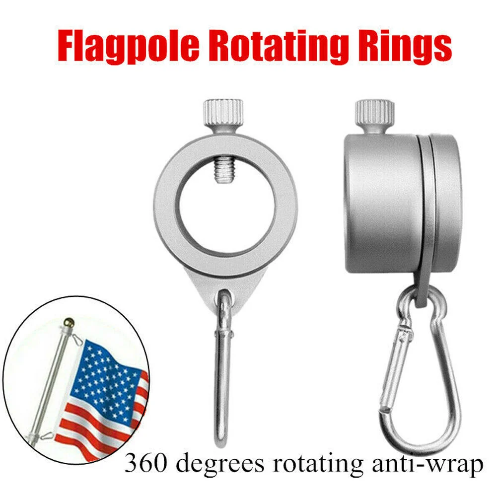 

1 Pair Alloy Flag Pole Rotating Rings Clip Anti Wrap Grommet Mounting Tool 2019ing