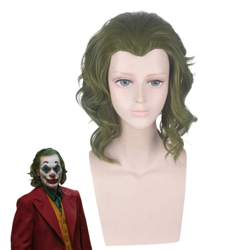 

Movie Joker Origin Arthur Fleck Short Curly Wig Cosplay Costume Joaquin Phoenix Joker Synthetic Hair Wigs