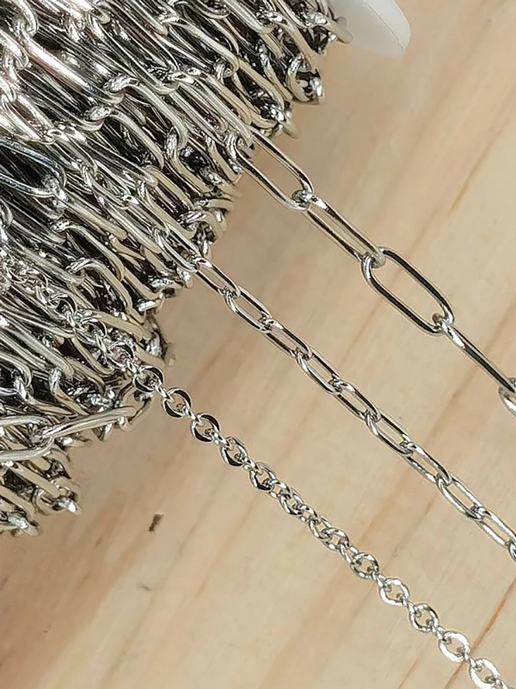 2meter Stainless Steel Necklace Chain for Diy Jewelry Making Rolo Cable