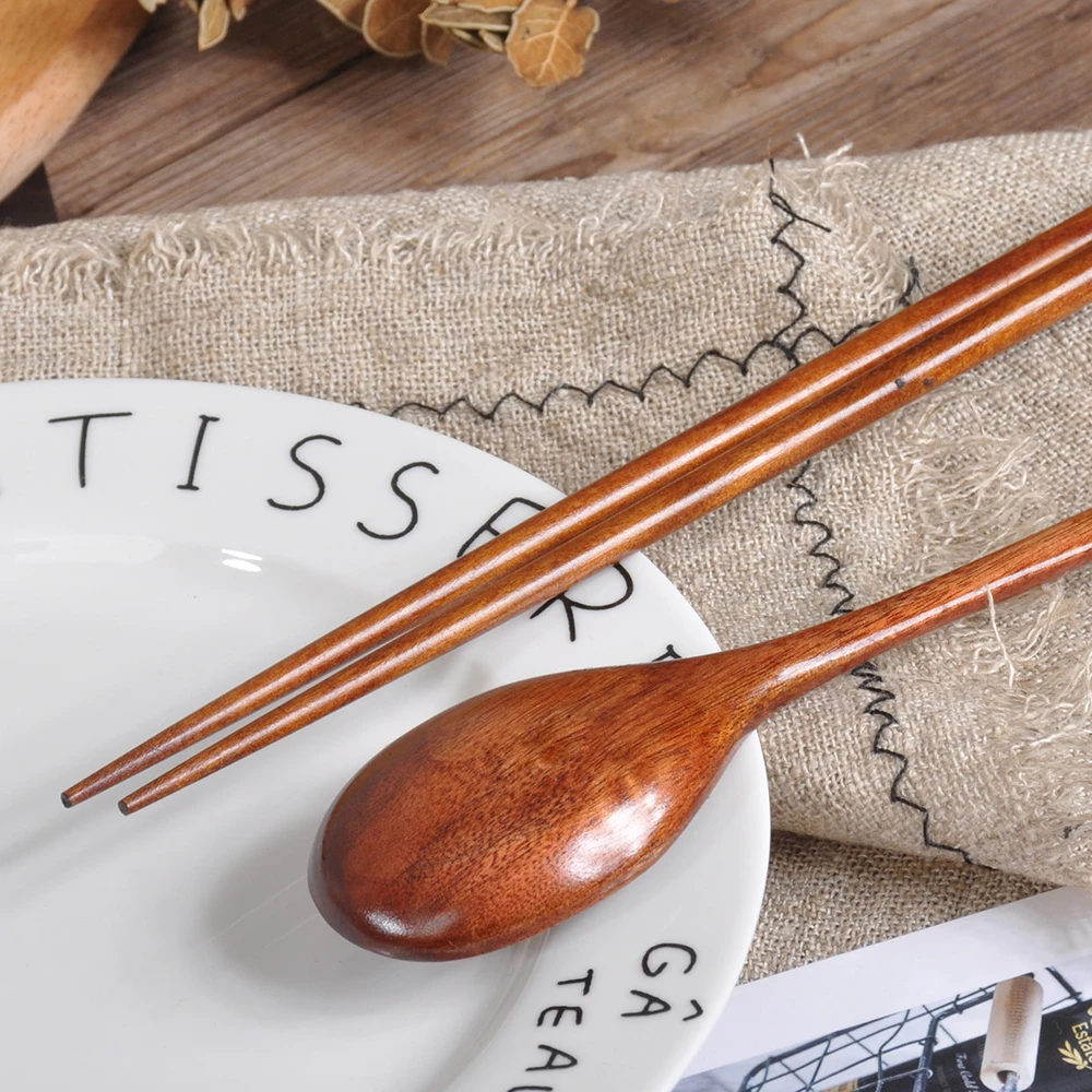 Japanese Wooden Reusable Sushi Cutlery Set