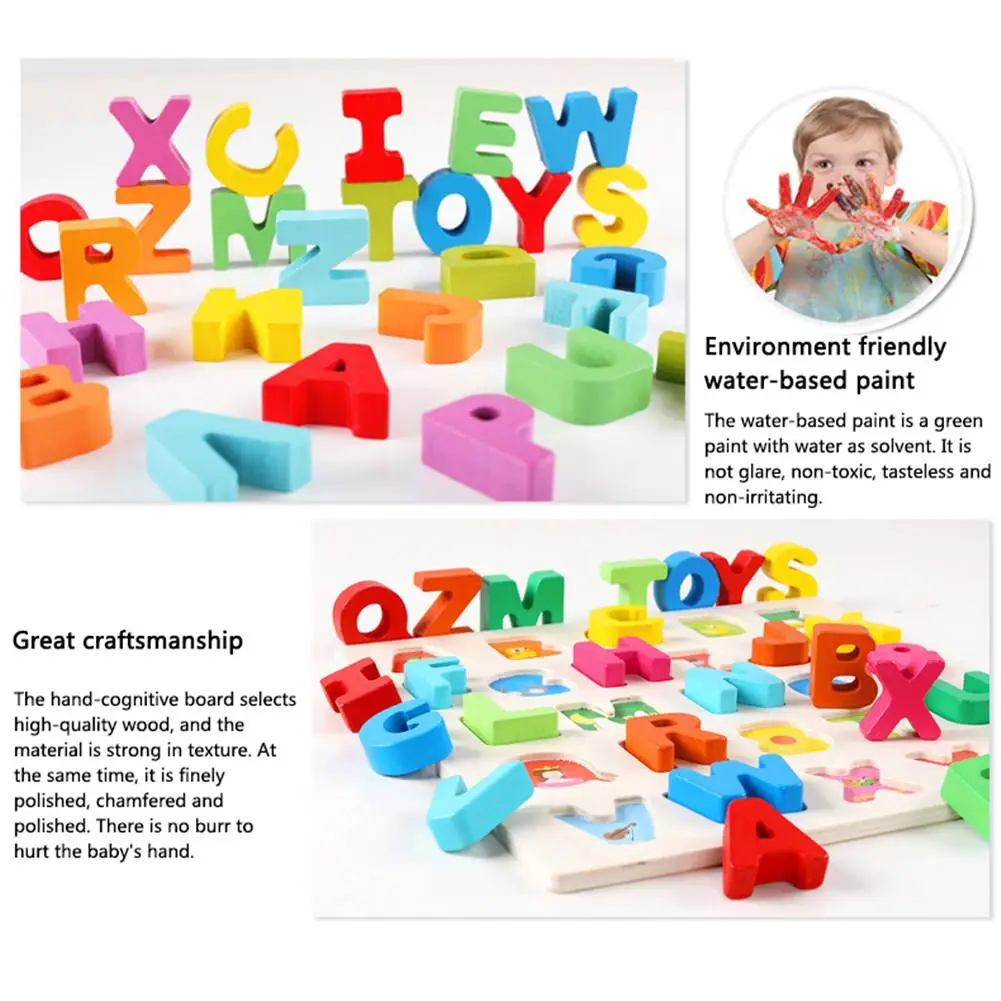 Детские деревянные буквы с буквами и алфавитом для малышей, игрушки для детей ясельного возраста, Обучающие Игрушки для раннего развития