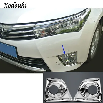 

For Toyota Corolla Altis 2014 2015 2016 car body head front fog light lamp frame stick styling ABS Chrome cover trim panel 2pcs