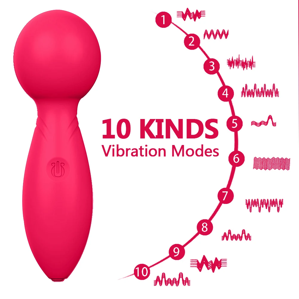 10 Speed Mini Powerful Dildo AV Vibrator for Women Clitoris Stimulator Magic Wand G-spot Massager S_voghion.com