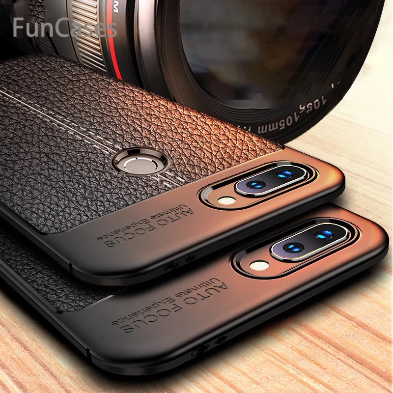 P Smart 2019 чехол для huawei ТПУ силикон Litchi узор Бампер Мягкий защитный на заднюю панель