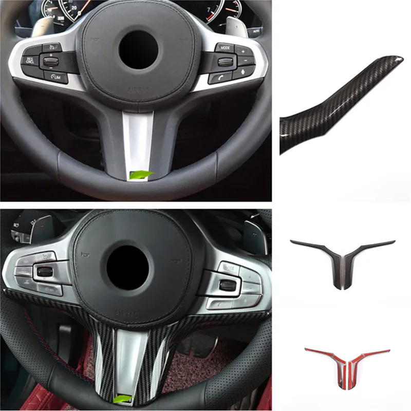 

Auto Accessories Carbon Fiber Steering Wheel Trim Emblem Sticker Car Styling for BMW X3 X4 5 Series 2018 Car Interior Decoration
