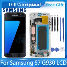 

AMOLED LCD For Samsung Galaxy S7 G930F LCD Display Touch Screen parts Frame For 5.1''S7 SM-G930 Display LCD Replacement Assembly