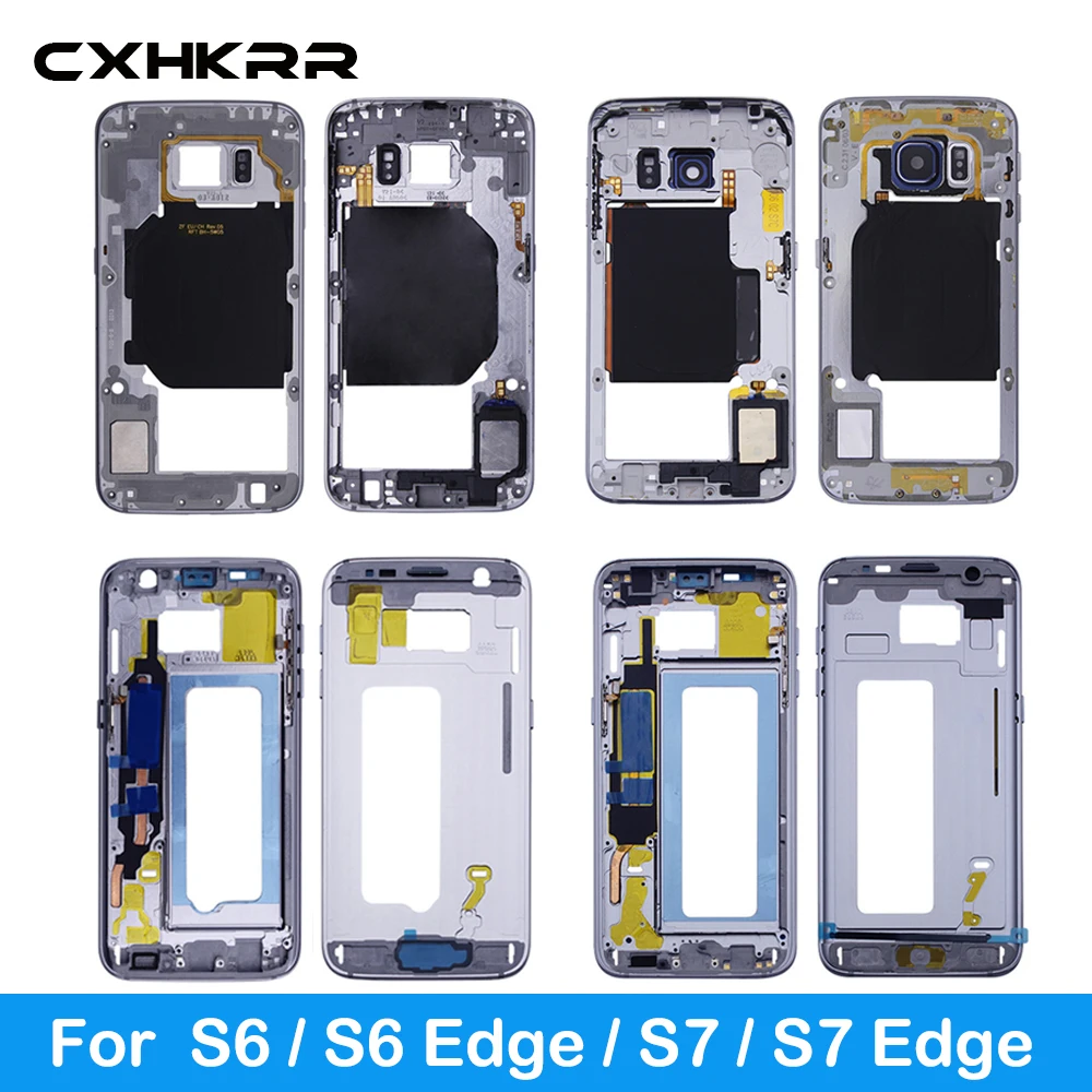 Для Samsung Galaxy S6 S7 Edge G930 G935 G920 G925 Mid Рамка металлическая пластина Корпус Шасси