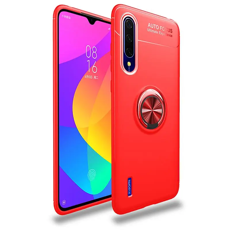 Для xiaomi 9 mi9SE MI8 8SE металлический Невидимый кольцевой кронштейн TPU чехол для xiaomi CC9 xiaomi CC9E Магнитный поглощающий чехол - Цвет: red