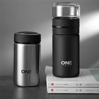 

Thermos Mug Stainless Steel Tea Water Partition With Glass Tea Filter Strainer Thermos Bottle Vacuum Flask 350ml + 200ml
