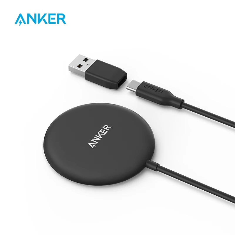 Anker Magnetic Wireless Charger 5ft USB-C Cable with Detachable USB-A Connector PowerWave Magnetic Pad Slim Only for iPhone 12