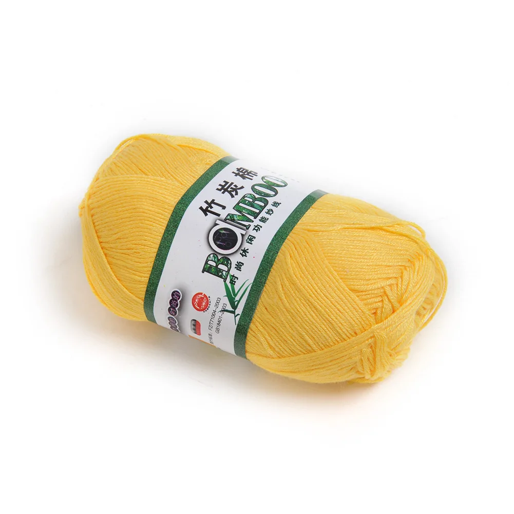 Golden Yellow Wholesale! popular colors Super Soft Natural Smooth Bamboo Cotton Knitting Yarn - Цвет: Golden Yellow