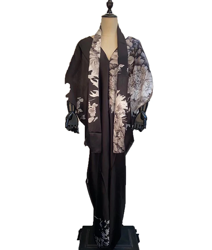 Popular black color Dubai Kaftan Abaya Middle Eastern Muslim maxi dress Dashiki African Printed loose Robe kaftan long dress photo